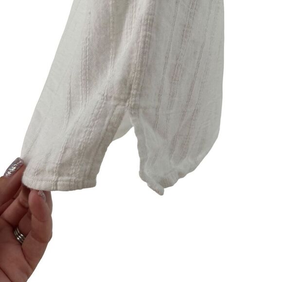 ATM Top White Cotton Gauze Sleeveless Boxy Size M Breathable Button Up Collared - Picture 6 of 9